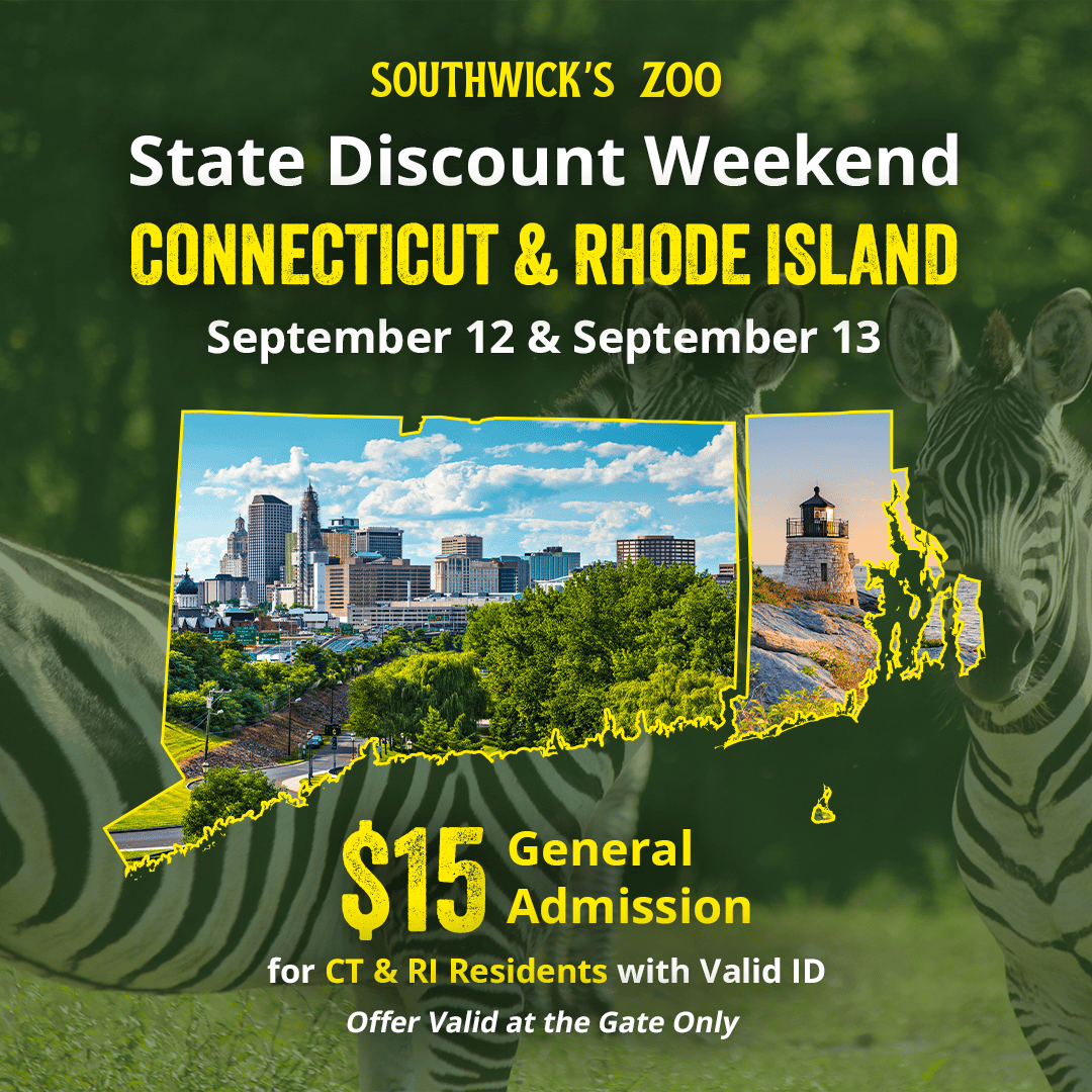 CT & RI State Discount Weekend at Southwick's Zoo, $15 admission for CT & RI residents